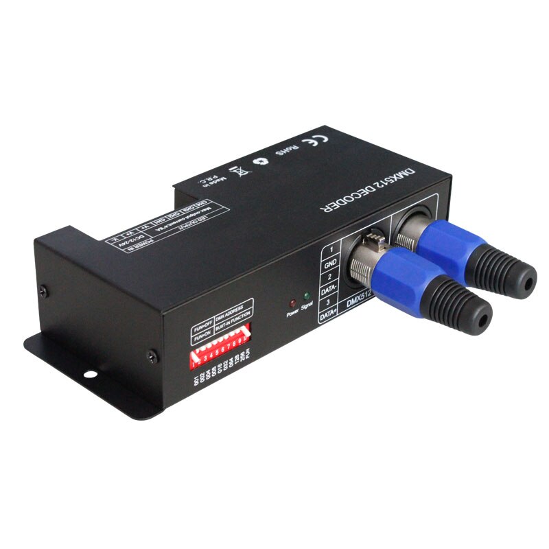 Factory Price 8A RJ45 DMX PWM Control Signal 4 Channels 4CH RGBW DMX512 Decoder For LED Strip Light