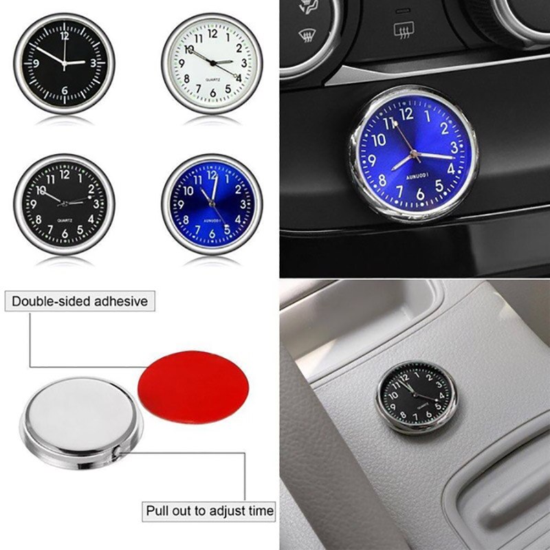 Reloj luminoso para coche, Mini automóvil, cronógrafo Digital interno, mecánico, de cuarzo, adorno automático, accesorios para coche,