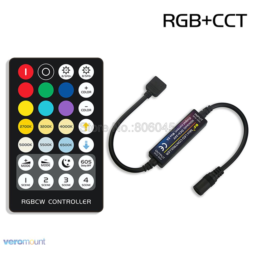 RF14 17 21 28 Key Mini Led Light Strip Controller Voor 5050 Dim Rgb Rgbw Rgbcct 4pin 5pin 6pin Led verlichting Tape Controller DC5-24V: RGBCCT