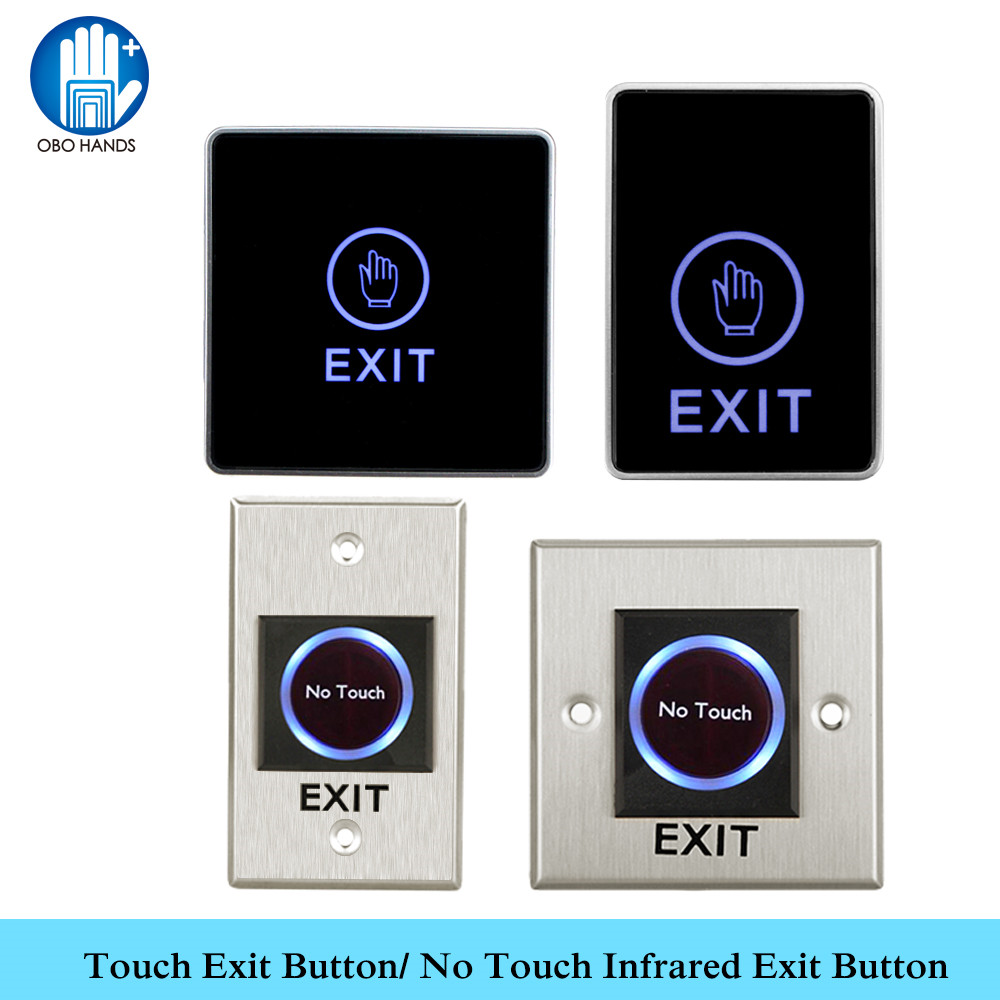 OBO HANDS Touch Exit Button Infrared Sensor No Touch Push Switch Contactless Release for Home Door Access Control Lock System