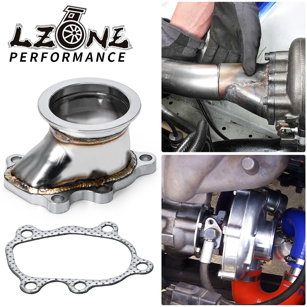 Lzone-Rvs Adapter Voor T25 T28 GT25 GT28 2.5 &quot;63Mm V-Band Klem Flens Turbo down Pipe Adapter JR4833