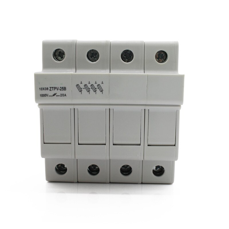 32A DC 1000V 1P 2P 3P 4P Solar Panel Mount Fuse Holder Rail Fuse Photovoltaic Fuse Base Dropout Fuse Component: 4P holder