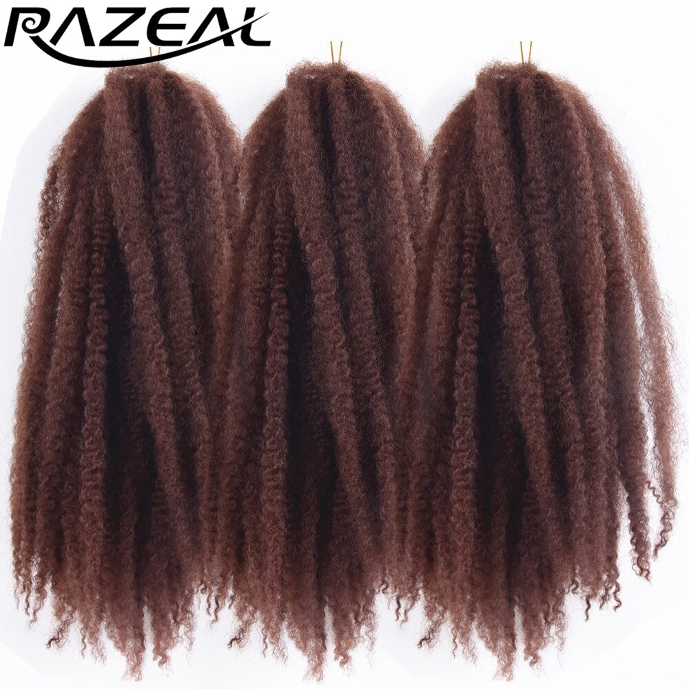 Razeal 5 pakker 18 " afro kinky marley fletninger hår hæklede fletninger syntetisk fletning hår extensions høj temperatur fiber