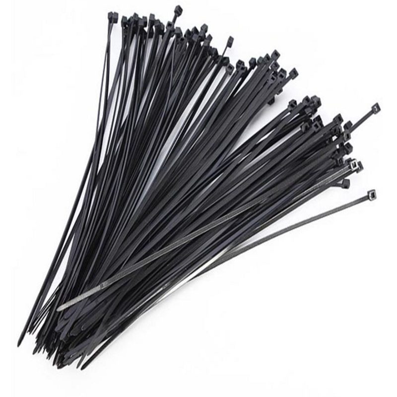 Self-locking Plastic Nylon Tie 100PCS Black Cable Tie Fastening Ring Zip Wraps Strap Accessories
