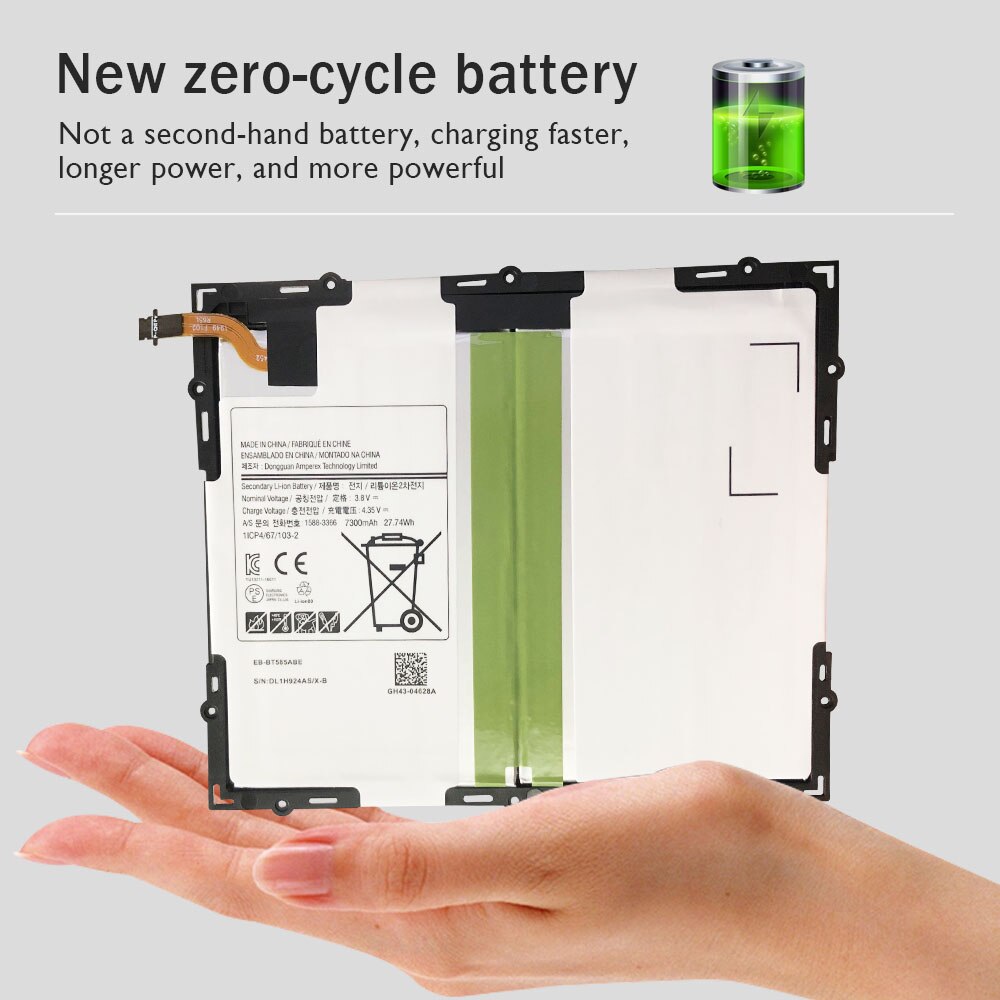 Replacement Battery EB-BT585ABE For Samsung Galaxy Tab A 10.1 T580 SM-T585C T585 T580N Tablet Batteries With Tools 7300mAh
