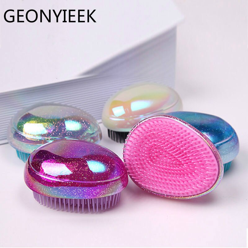 Peine cepillo de pelo con forma redonda de huevo, utensilios de peinado suaves, cepillos para el cabello, peine para desenredar, peine para el cuidado del cabello para viaje, 1 ud.