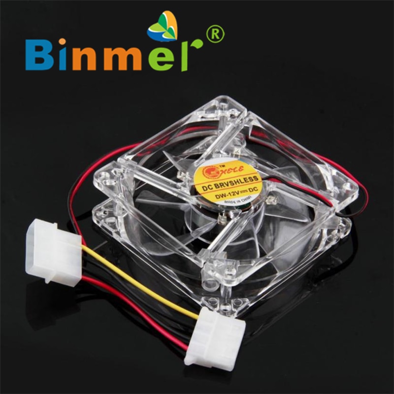 Colorful Quad 4-LED Light Neon Clear 80mm PC Computer Case Cooling Fan Mod_KXL0718