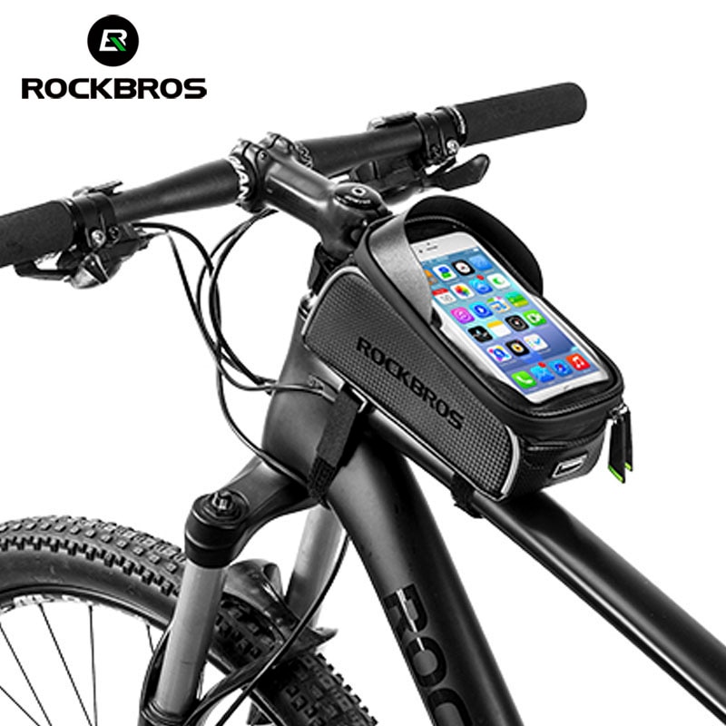 Rockbros Fietsen Mtb Bike Fiets Tas 6 "Waterdichte Touch Screen Top Tube Frame Zadeltas Telefoon Case Fiets accessoires
