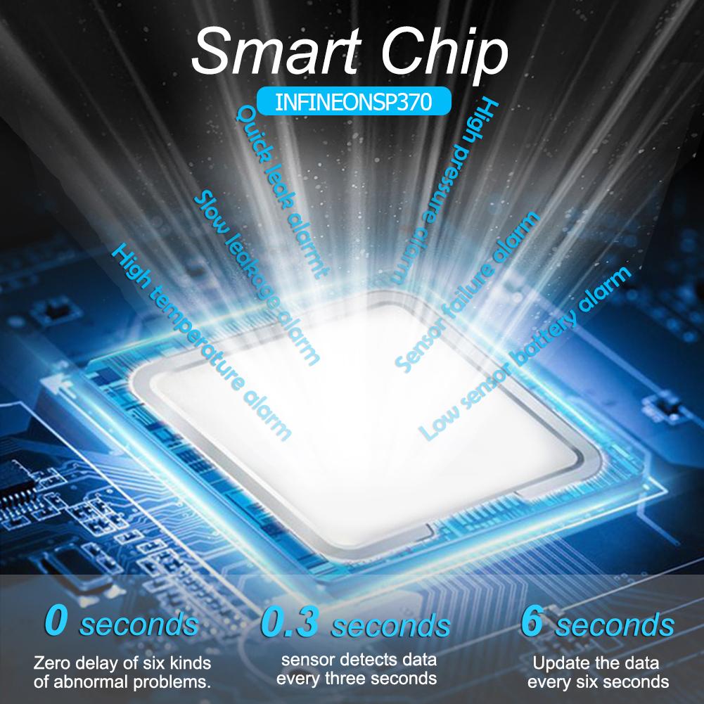 Auto SP370 Bandenspanningscontrolesysteem Solar Power Digital Lcd Met 4 Externe Sensoren Alarm Systemen Bandenspanning