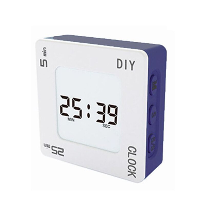 Multifunctional DIY Time Management Pomodoro Timer Square Alarm Clock Vibration Flashing Backlit Timer Reminder: 07