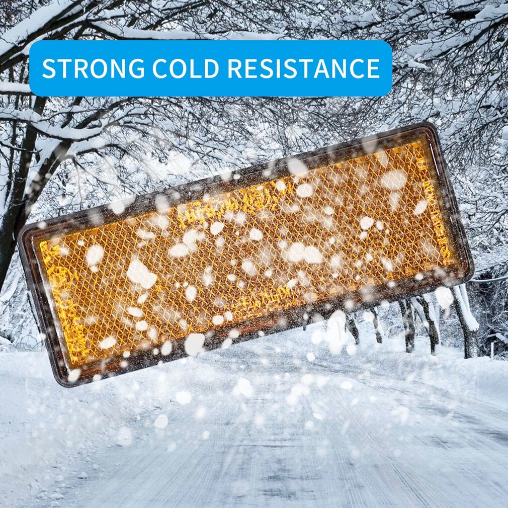 10 Pcs Zware Auto Reflectoren Rechthoekige Oranje Reflecterende Strips Oranje Langwerpige Rechthoekige Trailer Reflectoren