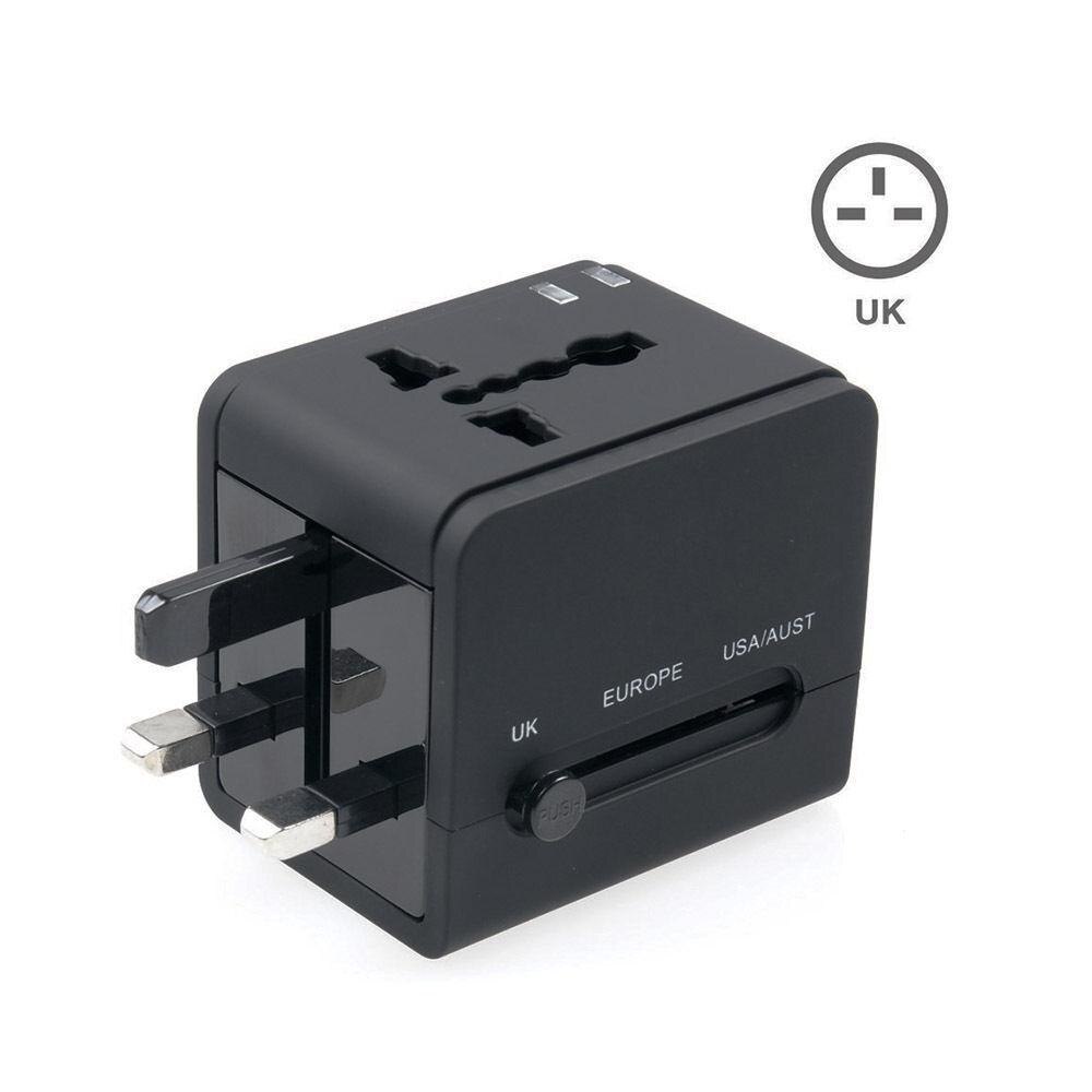 EastVita Universal Travel AC Adapter Dual USB Charging Ports Wall Charger AC Power Plug Adapter Converters EU UK US/AU ar20