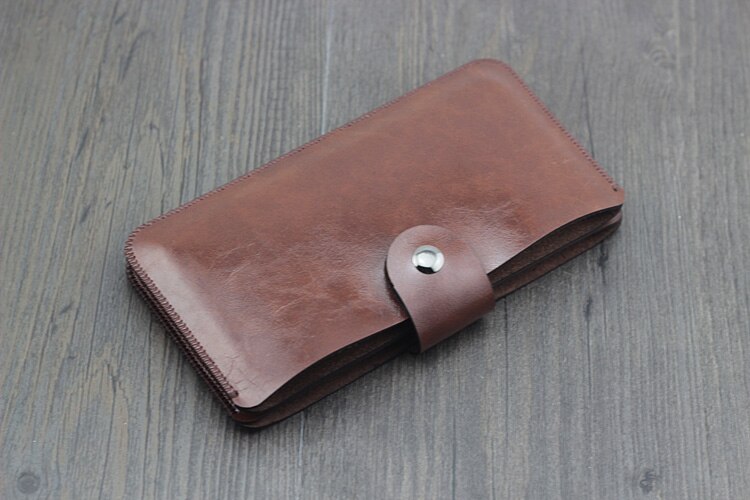 Horizontal simple Dual phone bag pouch case for 16-17cm phone 11promax xsmax mate30pro mate20pro mi10pro: brown