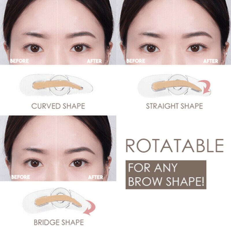 Dnm Verstelbare Wenkbrauw Stempel Vrouwen Quick Makeup Tools Draaibaar Voor Drie Soort Waterdichte Diy Brow Vorm Brow Stempel