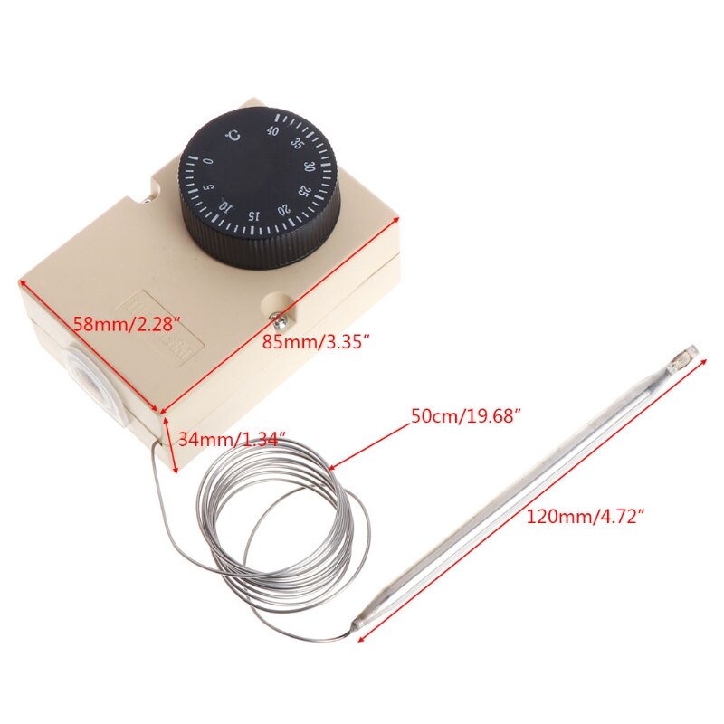 AC220V Temperature Switch Capillary Thermostat Controller w waterproof box