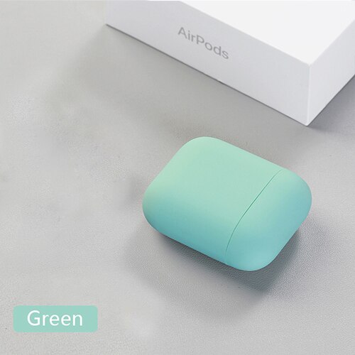 Custodia In Silicone originale Per Apple Airpods 2 Sottile Della Copertura Ultra sottile Custodie Multicolor Protettiva delicato Della Pelle per Airpods di Goccia: light green