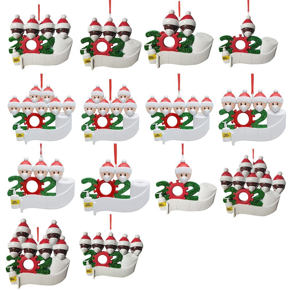 Mascarilla con colgante de árbol de Navidad, mascarilla de felicitación de nombre artesanal, muñeco de nieve, adorno de Navidad, decoraciones para vacaciones