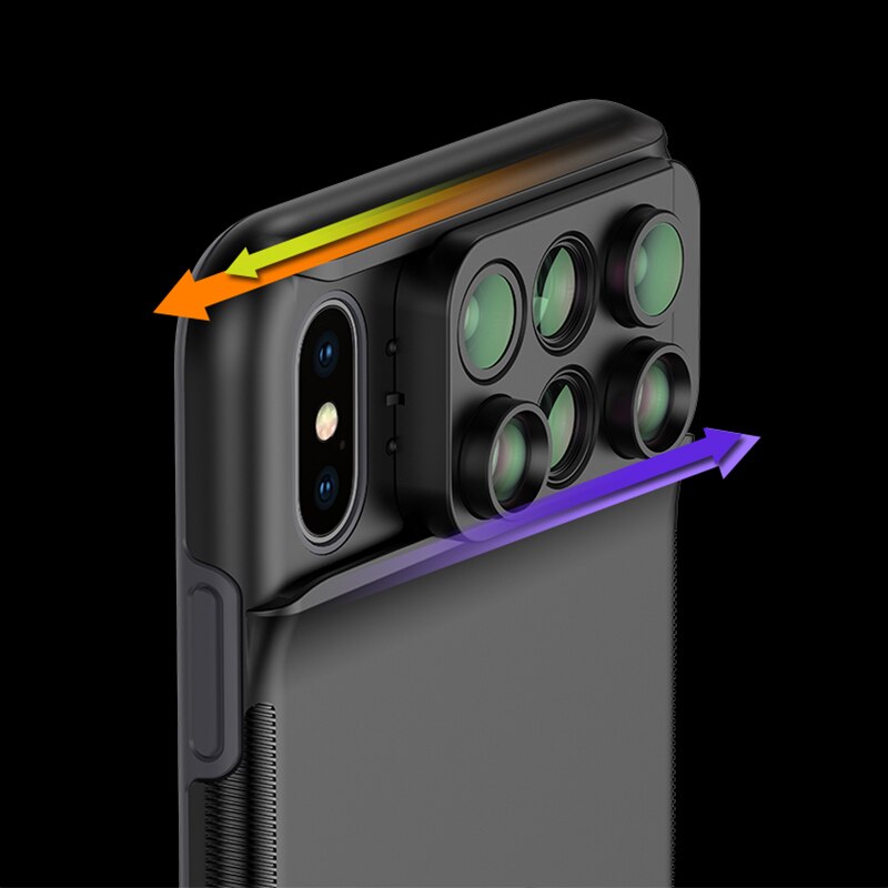 Voor Iphone 11 Pro Lenzen 5 In 1 Telefoon Lens 2X Telelens Fisheye 10X 20X Macro Lens Telefoon Case voor Iphone 11 Pro Lenzen