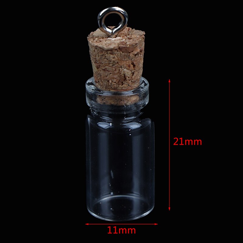 10 stk/parti smykker mini glasflasker vedhæng små hætteglas kork klare glas krukker multianvende korkprop ønskeglas