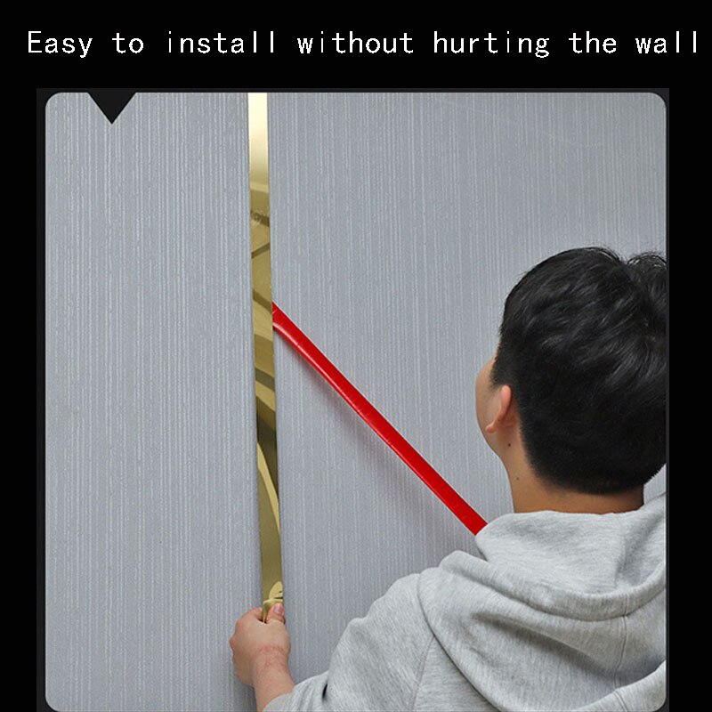 5 Meter Stainless Steel Flat Decorative Line Wall Sticker Titanium Gold Background Ceiling Edge Strip Self-adhesive For Home
