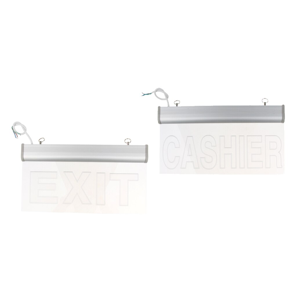 Edge Light Green LED Exit Cashier Sign - Rotating Panel - Battery Backup 3W