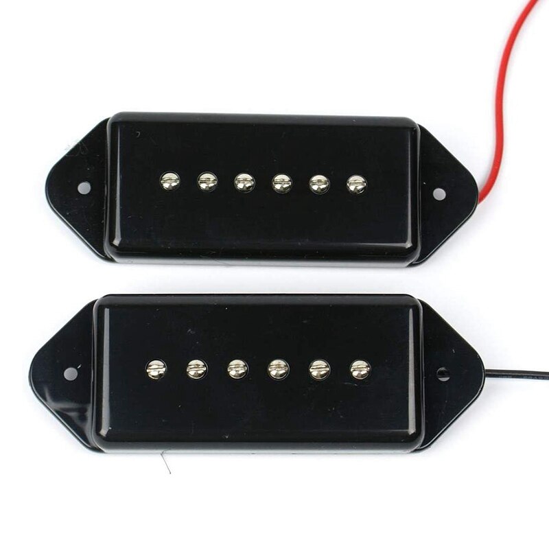 Juego de 2 pastillas de guitarra P90 estilo oreja de perro negro DP90-BK accesorios de guitarra: Default Title