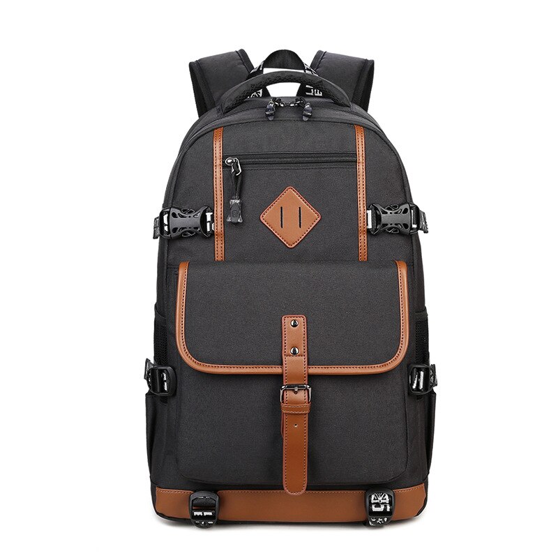AOLIDA Oxford Backpack For Teenagers College School Backpack Student School Bags For Boys Fits 15.6&#39;&#39; Laptop Men&#39;s Backpacks: black