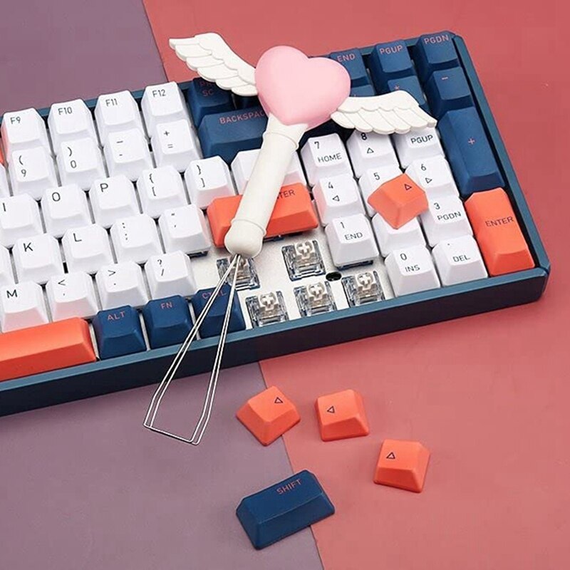 Keycap Puller Cute Love Heart Angel Wings Shape Key Cap Remover Tool Expert For Computer Mechanical Keyboard