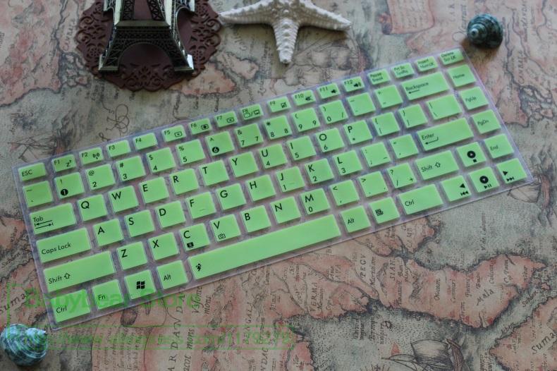 Silicone Laptop Keyboard Cover Skin - 14 inch Ultra-thin Dustproof Waterproof for Asus Laptops: Green
