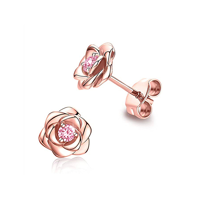 Huitan eternità amore Orecchini orecchio perno piercing colore argento/colore oro Orecchini a forma di cuore per le donne Gioielli da sposa chic: Di Colore Giallo chiaro