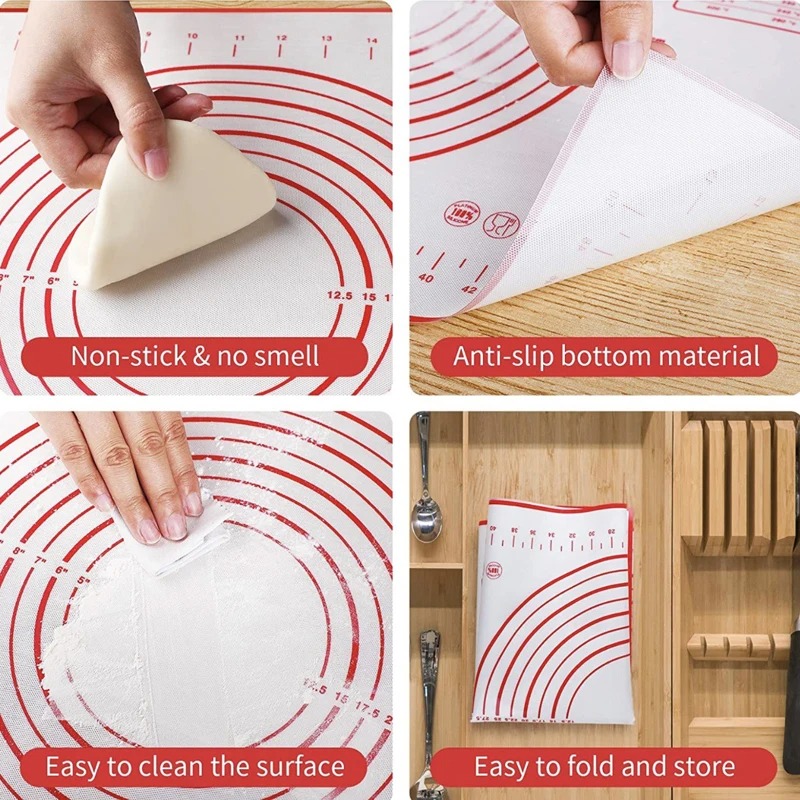 Tapete de cozimento de silicone almofada de amassar tapete de massa pizza bolo fabricante de massa cozinha cozinhar grill antiaderente gadgets bakeware esteira de pastelaria