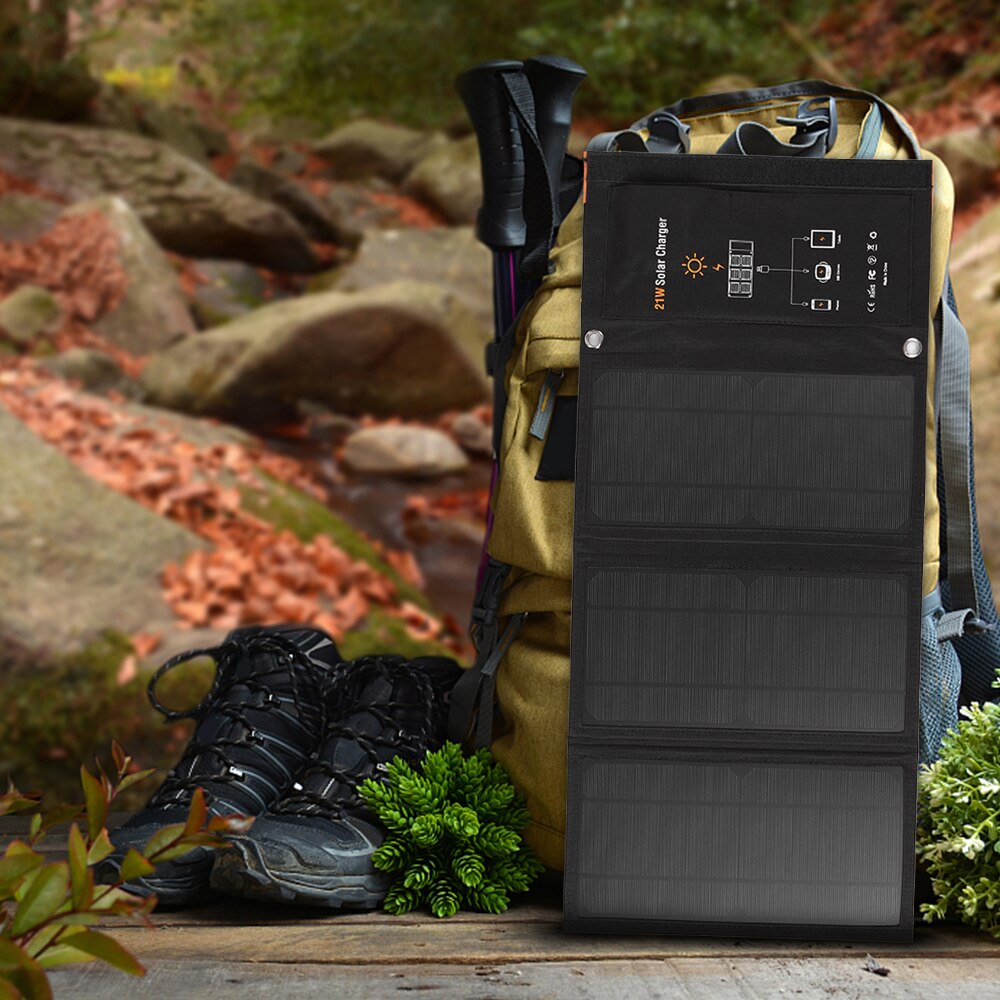 Cargador Solar Plegable 6W 5V USB - Panel Portátil Impermeable Para Camping Y Emergencias