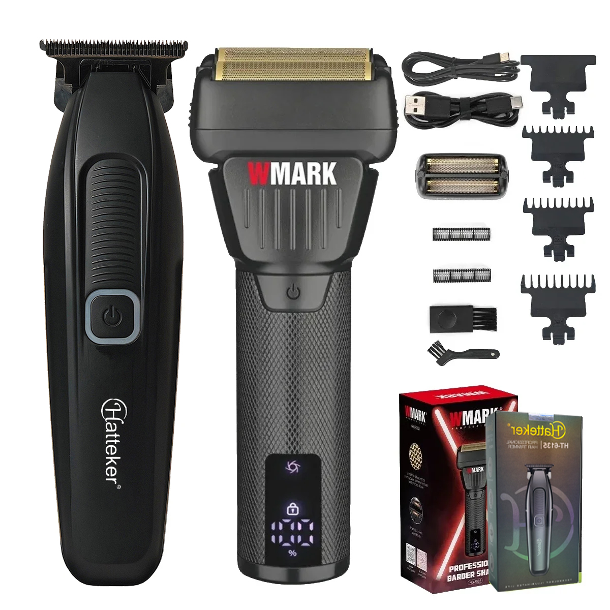 7500 RPM Professionele Tondeuse 0 Afstand DLC Blade Kapper Set 9000 RPM Scheerapparaat Haar Snijmachine Salon Elektrische tondeuse: Paars