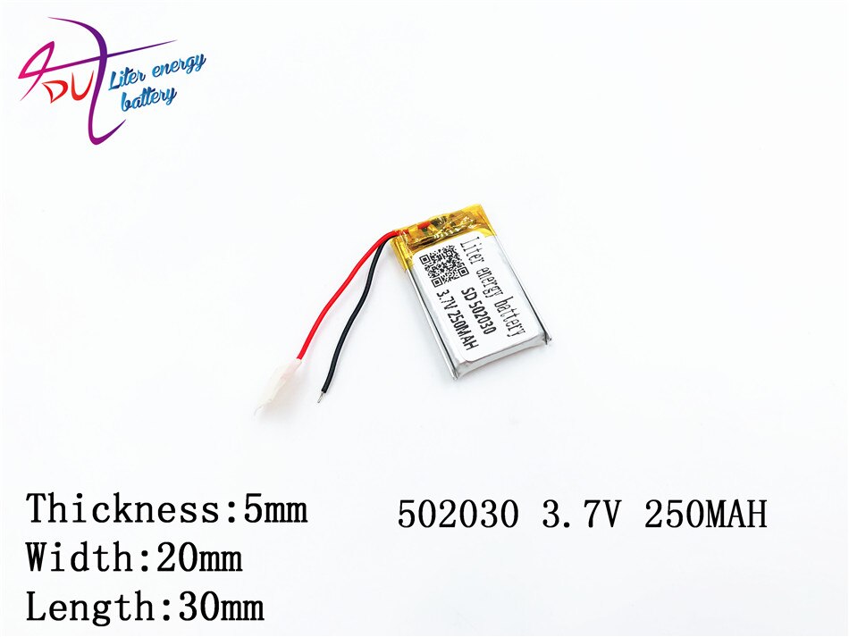 Batería de polímero de iones de litio, 502030, 052030, 3,7 V, 250 mah, productos de de la CE FCC, Certificación ROHS