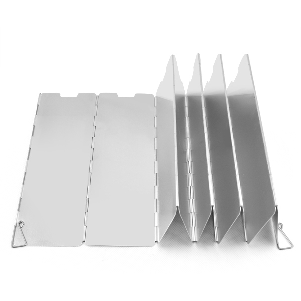 10 Platen Vouw Camping Fornuis Gasfornuis Wind Shield Screen Opvouwbare Outdoor