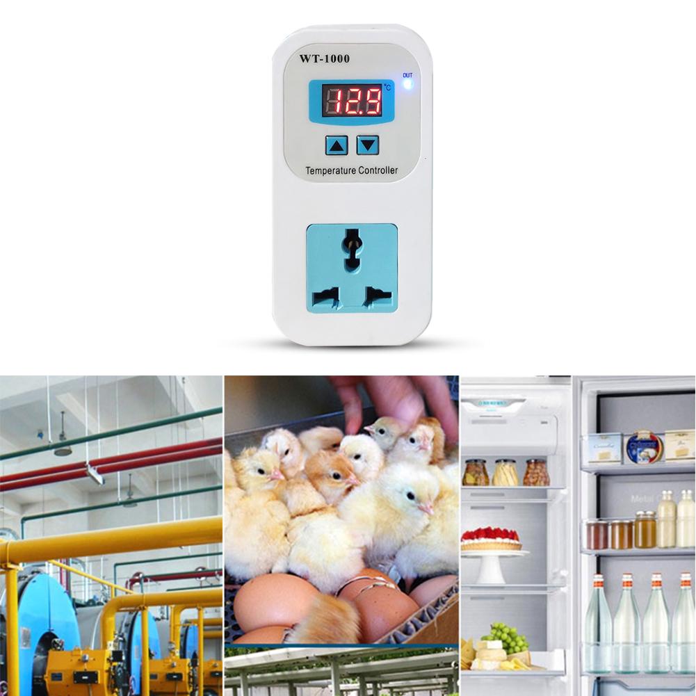 WT-1000 Intelligent Electronic Thermostat Socket Adjustable Temperature Socket Suitable for Household Freezer Water Tank