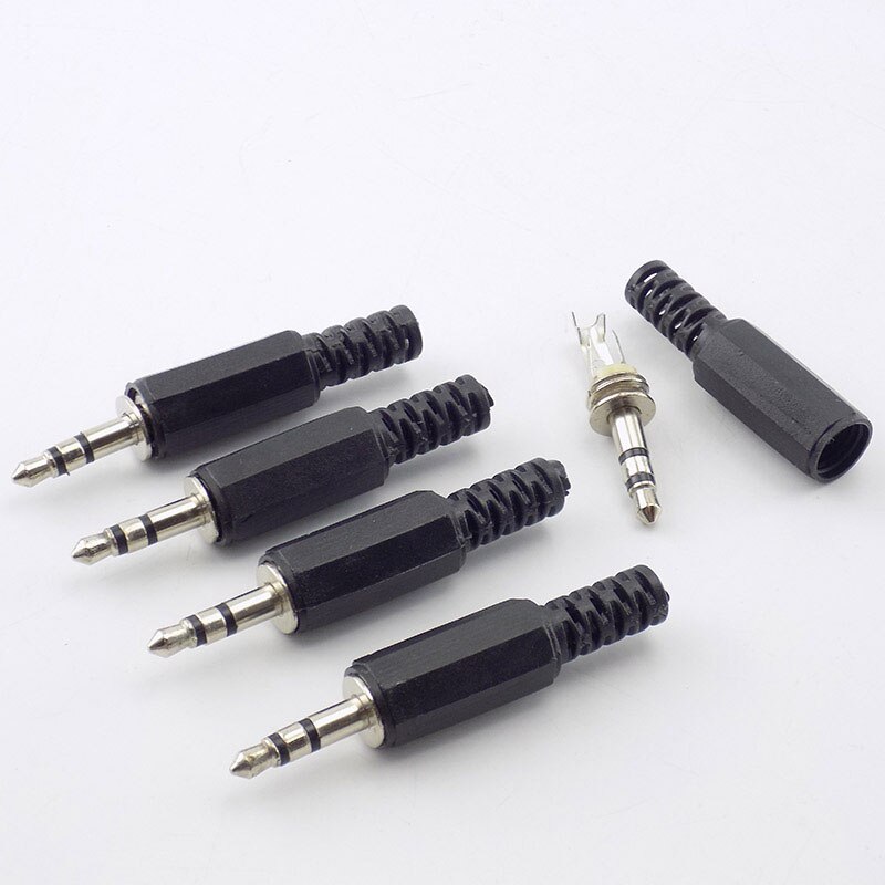 5/10 stk 3.5mm 2/3/4 -polet mono lydstik jack stik hovedtelefon han adapter jack stik han stik stik ledning terminaler  h1