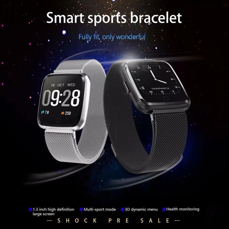 Großen Bildschirm Clever Uhr IP67 Wasserdichte 1,3 Zoll Gesundheit Überwachung Android IOS Clever Band mit Edelstahl Armbinde Y7