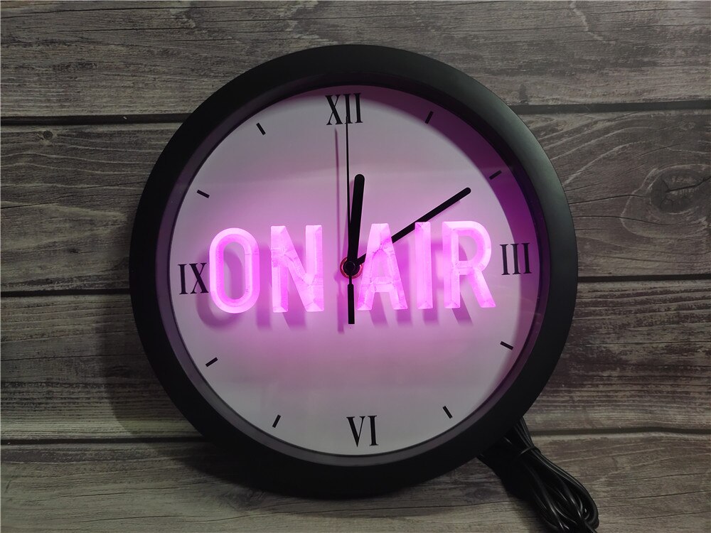 0N028 On Air Studio APP RGB 5050 LED Neon Light Signs Wall Clock