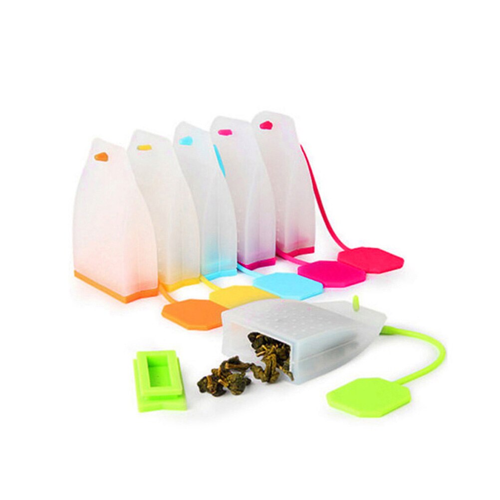 6pcs Silicone Reusable Tea Bag Tea Infuser Strainer Loose Leaf Filters Steeper for Tea Cups Mugs Teapots (Random Color)
