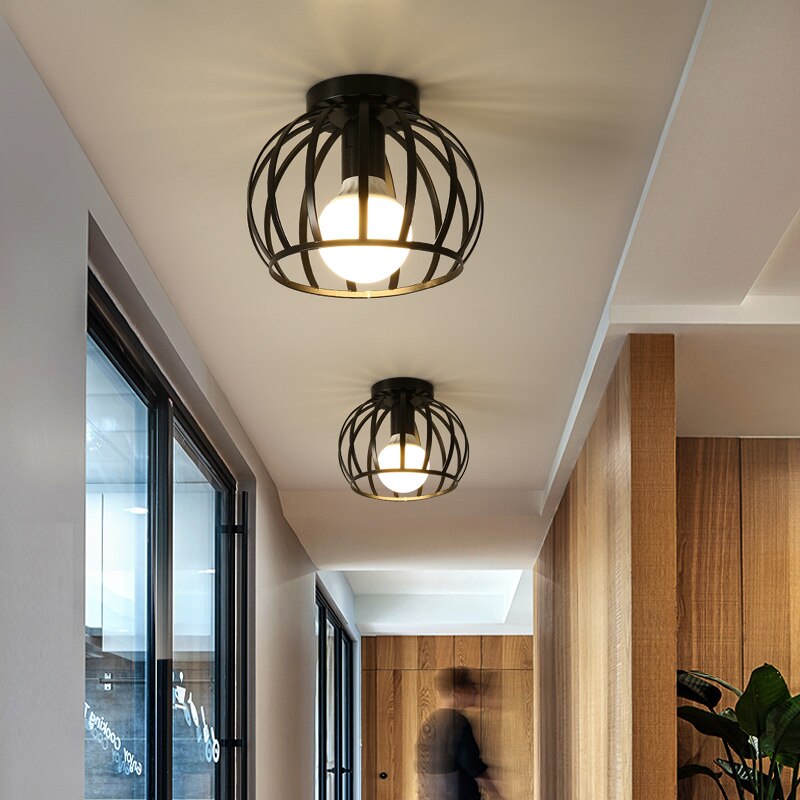 retro taklampe årgang taklampe koselig innredning til soverom korridor spisestue svart hems 110v 220v e27 stikkontakt