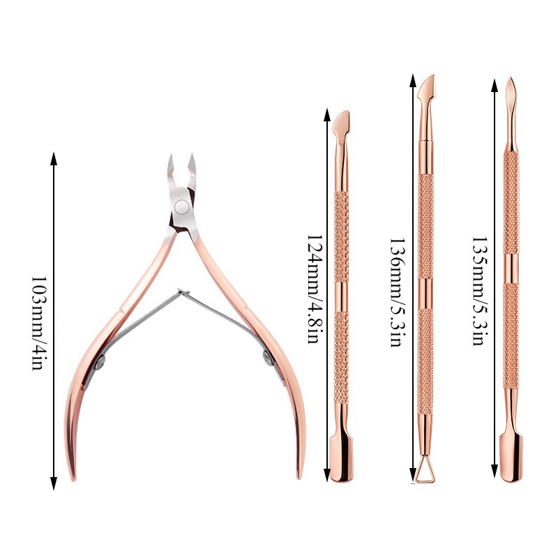 2Pcs/Set Stainless Steel Nail Art Cutter Scissor 2 Ways Cuticle Clipper Pusher Dead Skin Remover Kit Manicure Pedicure Tools