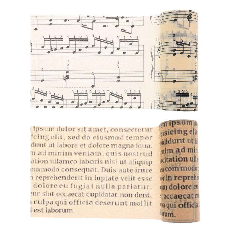 2 rollos de cinta Vintage antigua, cinta decorativa ancha clásica para álbum de recortes, libro de recortes y pegatinas de papel