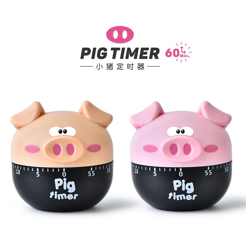 Cartoon Pig Shaped Kitchen Timer Home Kitchen Alarm Clock Countdown Piglet Machinery Electronic Timer for Cooking Baking Frying