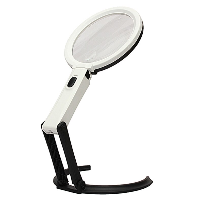 12 LED Verlichting Bureau Vouwen Handheld Tafellamp Met LED Verlichting 1.8X 5X Bench Vergrootglas Vergrootglas EU Power Charger