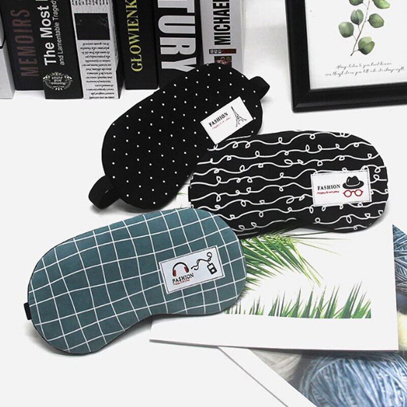 Zachte Eye Slaapmasker Mode Gestreepte Katoenen Eye Cover Reizen Ontspannen Slapen Aid Blindfold Cartoon Slaapmasker 3D Eyepatch