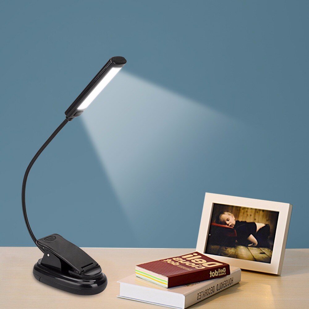 Mini COB Clip-on Verstelbare LED Leeslamp Bureaulamp Super Heldere Lamp Voor Kindle USB Tafellampen Draagbare lamp te lezen Batterij