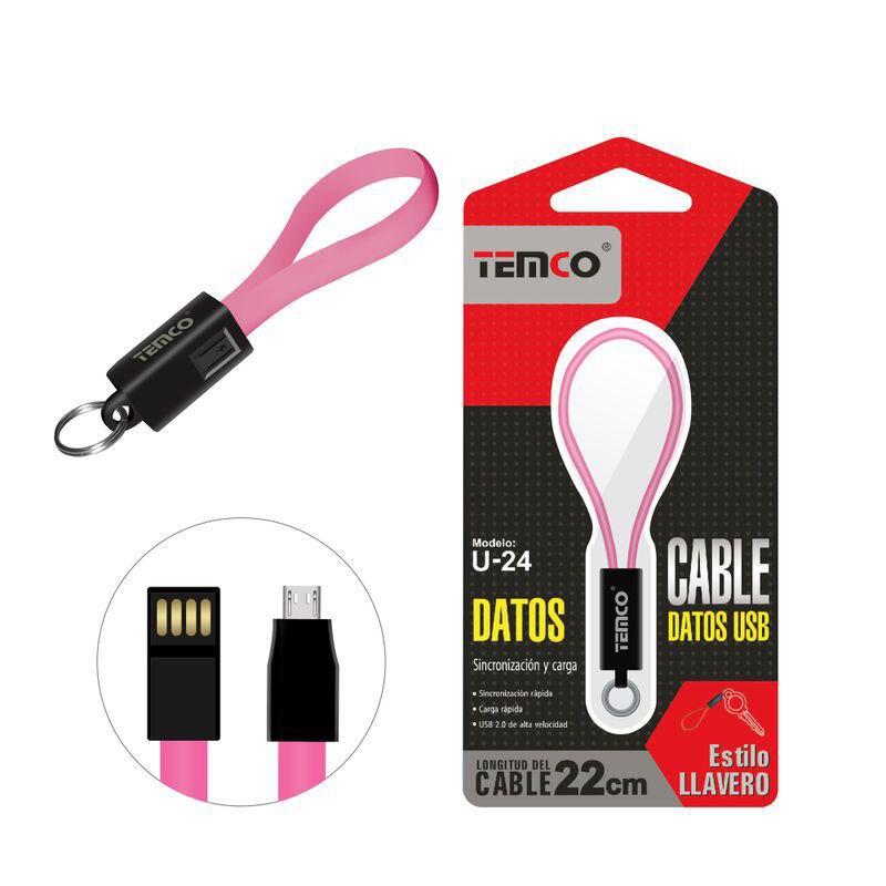 Mikro USB Daten Kabel Tragbare Schlüsselbund 22cm Mini Keychain Ladegerät Kabel Schnelle Ladegerät Multicolors Freies aus Spanien: Rosa