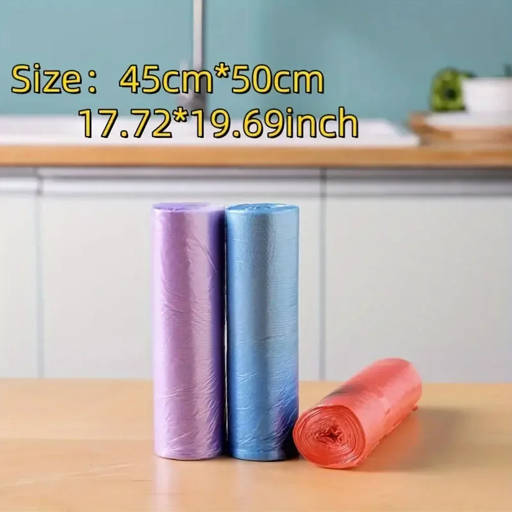 100/500 stuks huishoudelijke wegwerp vuilniszakken voor in de keuken, vuilniszakken voor in de prullenbak, met platte bovenkant voor extra privacy.