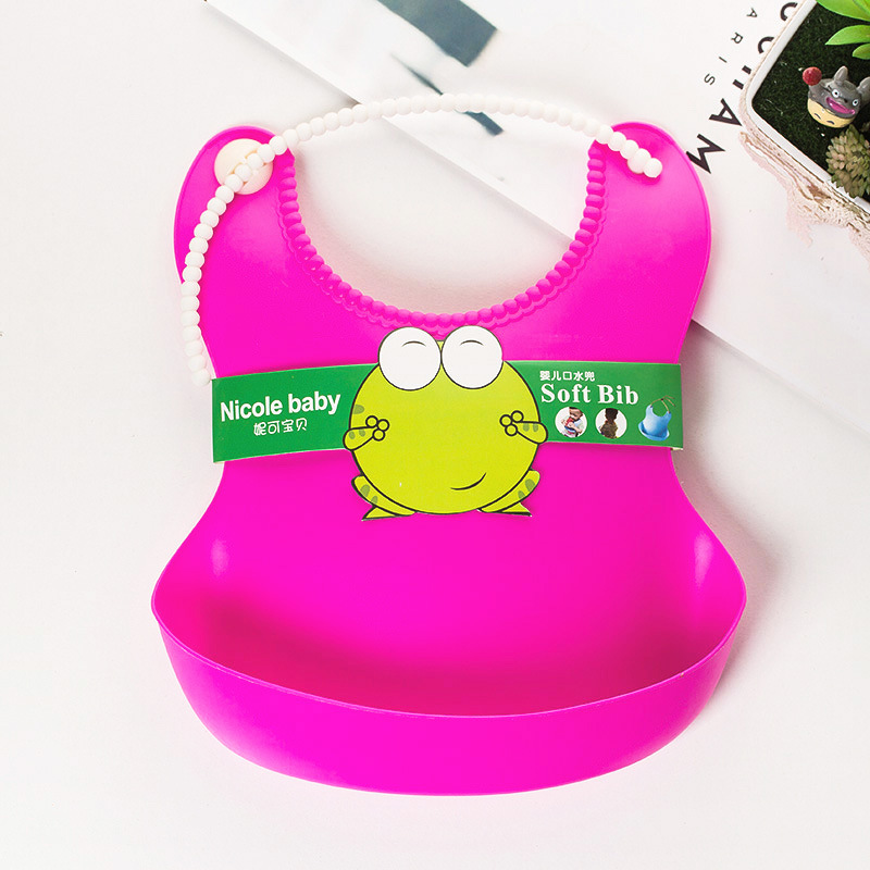 Ideacherry Jungen Mädchen Kleinkinder Silikon Fütterung Baby Lätzchen Wasserdicht Mittagessen Lätzchen Baby Speichel Handtuch Cartoon Schürzen Baby Zubehör: Rose